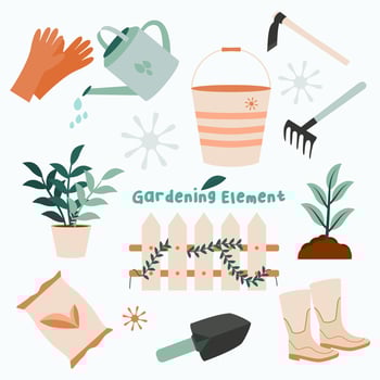 Illustration tools for gardening vector