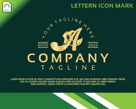 Creative beautiful woman's face with letter A luxury beauty face logo vector