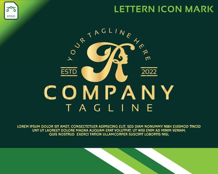 Creative beautiful woman's face with letter R luxury beauty face logo vector