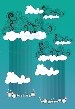 Abstract background with text dream. Texture for typography. Template for advertising, postcards, banner, web design, printing on clothes. Set of cartoon characters. Doodle hand lettering vector