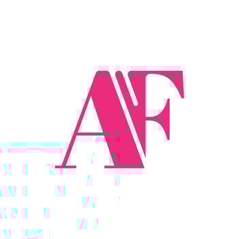 letter AF logo design. AF logo icon pink color vector free vector template.