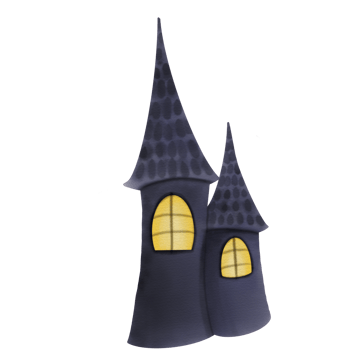 Halloween Decorations with Watercolor Towers png