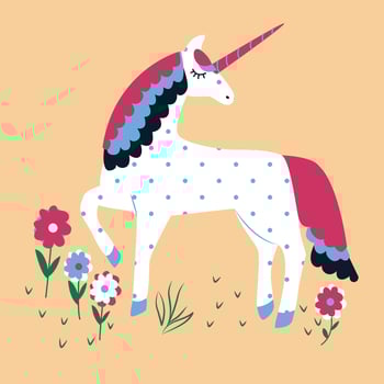 unicorn on flower fields vector