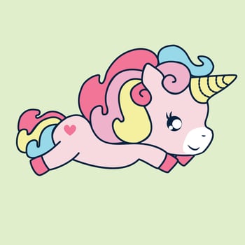 cute unicorn fly vector