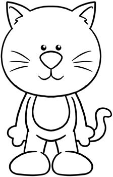 cute cartoon animal character clipart for coloring cat png