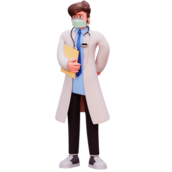 3D Character Male Doctor Illustration png