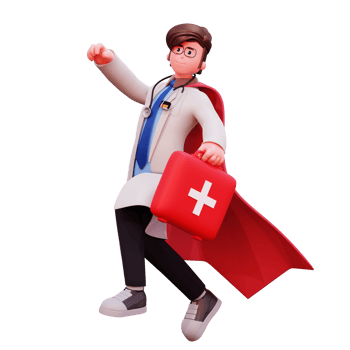 3D Character Male Doctor Illustration png