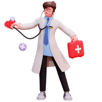 3D Character Male Doctor Illustration png