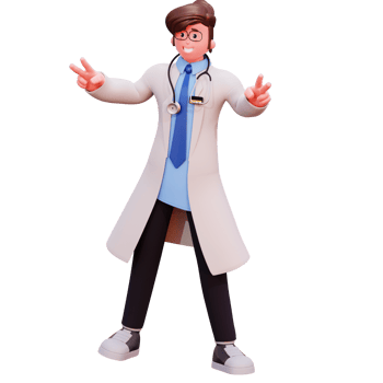 3D Character Male Doctor Illustration png