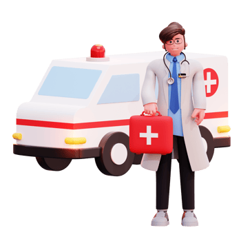 3D Character Male Doctor Illustration png