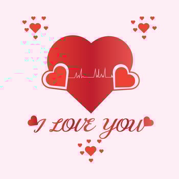 Romantic love message hearts background vector