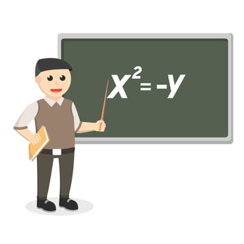 male teacher doing teaching design character on white background vector
