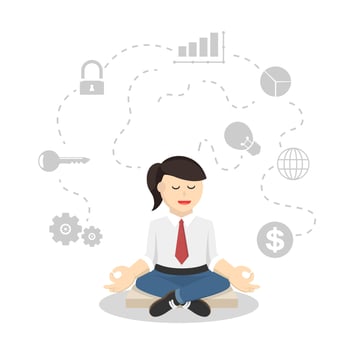 business woman relaxion mind of business vector