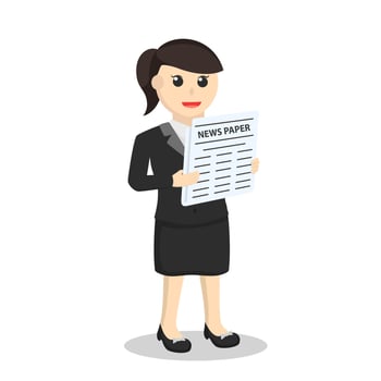 businessm woman reading newspaper people design character on white background vector