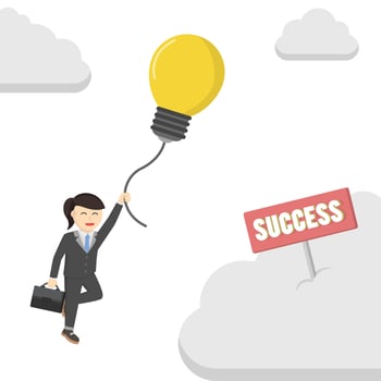 businessman idea bring to success cloud design character on white background vector