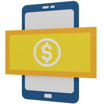Online Money 3D Illustration png