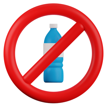 No Plastic Bottle 3D Illustration png