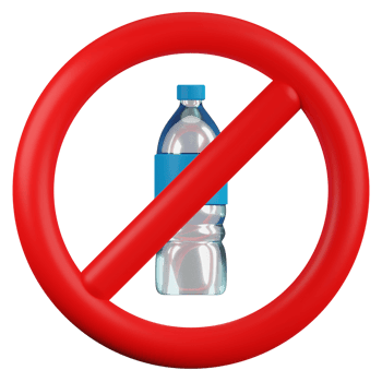 No Plastic Bottle 3D Illustration png