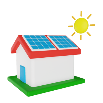 Solar House 3D Illustration png