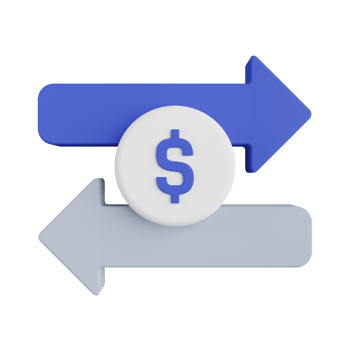 Money Transfer 3D Illustration png