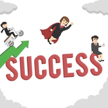 business woman secretary success design character on white background vector