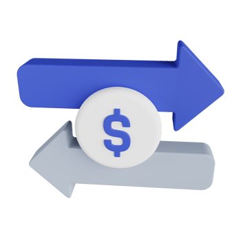 Money Transfer 3D Illustration png