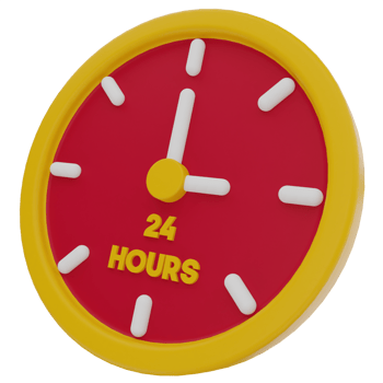 24 Hours 3D Illustration png