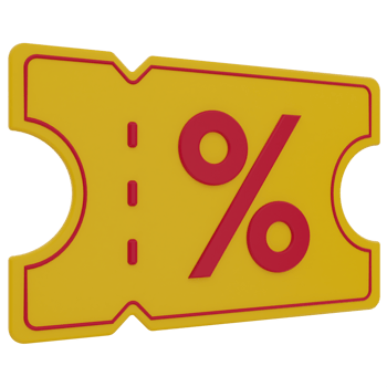 Discount Voucher 3D Illustration png