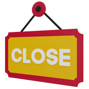 Close Board 3D Illustration png