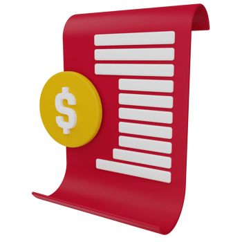 Shopping Invoice 3D Illustration png