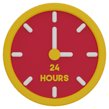 24 Hours 3D Illustration png