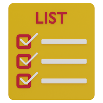 Shopping List 3D Illustration png