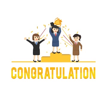 business woman secretary congratulation design character on white background vector