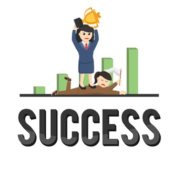 business woman secretary success design character on white background vector