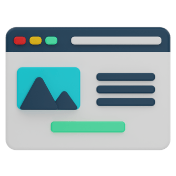 Landing Page 3D Illustration png