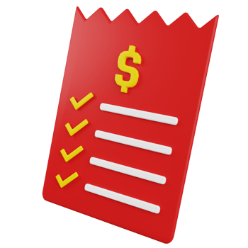 Bill Receipt 3D Illustration png