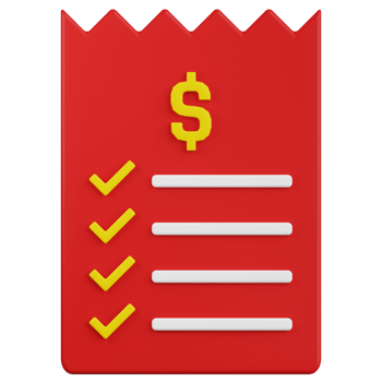 Bill Receipt 3D Illustration png