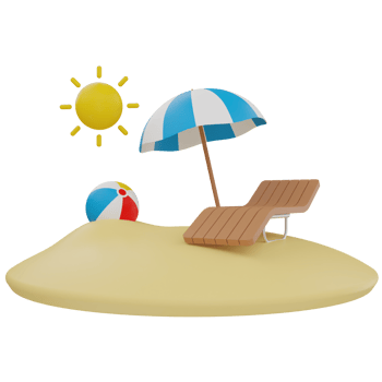 Beach 3D Illustration png