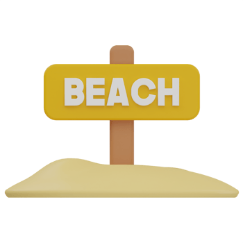 Beach Sign 3D Illustration png