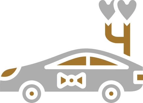 Wedding Car Icon Style vector