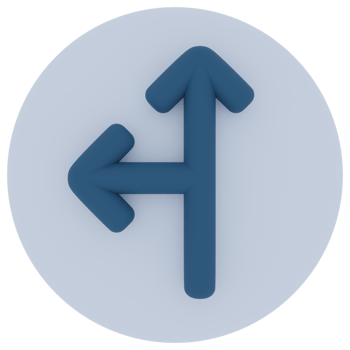 Top Left Arrow 3D Illustration png