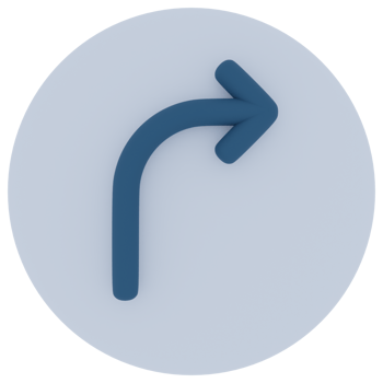 Turn Right Arrow 3D Illustration png