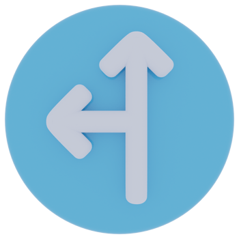 Top Left Arrow 3D Illustration png