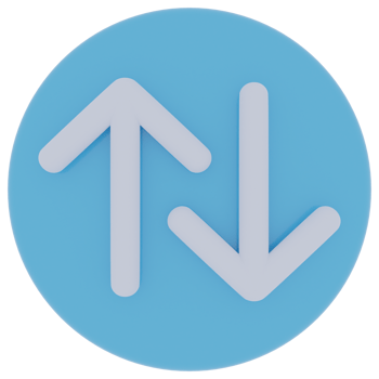 Up and Down Arrow 3D Illustration png