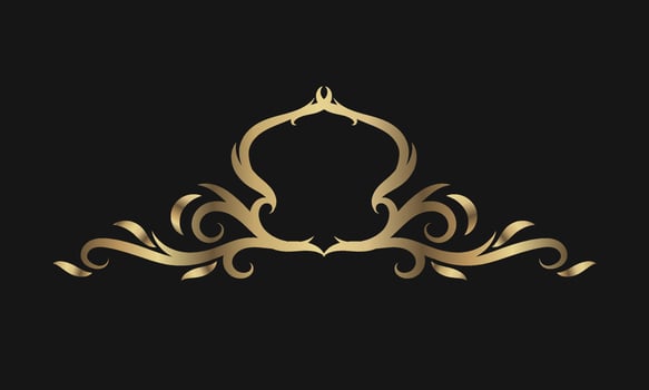 vintage border, gold ornament, design vector