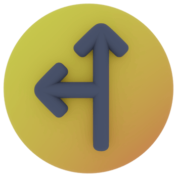 Top Left Arrow 3D Illustration png