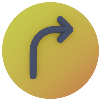 Turn Right Arrow 3D Illustration png