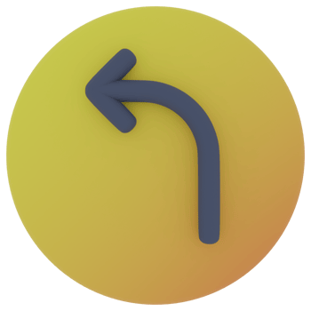 Turn Left Arrow 3D Illustration png