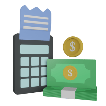 Money Receipt 3D Illustration png