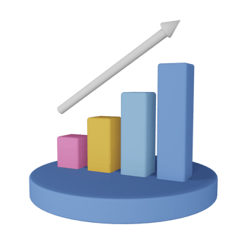 Growth Chart 3D Illustration png